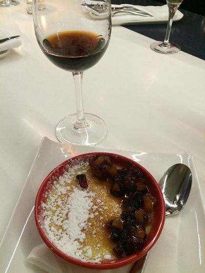 Spanish vermouth with creme brulee at Barsa Taberna in Toronto