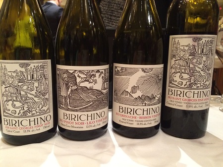 Red wines from Birichino at the California Wine Fair.