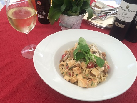 Pasta a la Bacharach at Hotel Am-Markt is named after the quaint town!