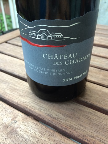 Chateau des Charmes – 2014 Paul Bosc Estate Vineyard Pinot Noir is a great light red wine for fall.
