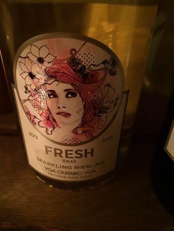 Fresh wines sparkling Riesling has a beautiful label.