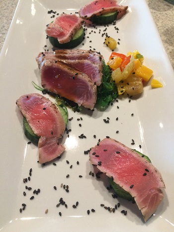 Ahi tuna at Wolfhead Distillery's restuaraunt is a great dinner option.