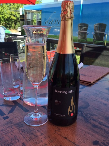 Burning Kiln Sparks sparkling wine is a lovely option from Norfolk County.