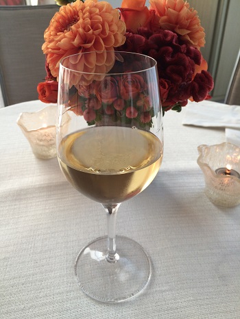 White wine and flowers