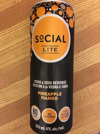 Social Lite Vodka Pineapple Mango Vodka Soda drink