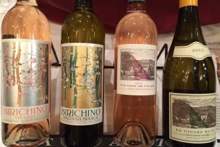 White and rosé wines from Birichino and Bonny Doon at the California Wine Fair.