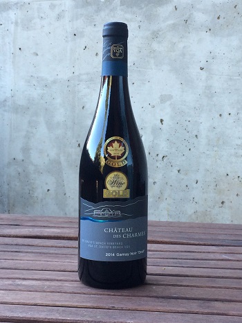 Chateau des Charmes 2014 Gamay Noir “Droit” is a lighter red for Autumn sipping.