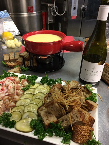 Fondue made with Whitehaven Sauvignon Blanc